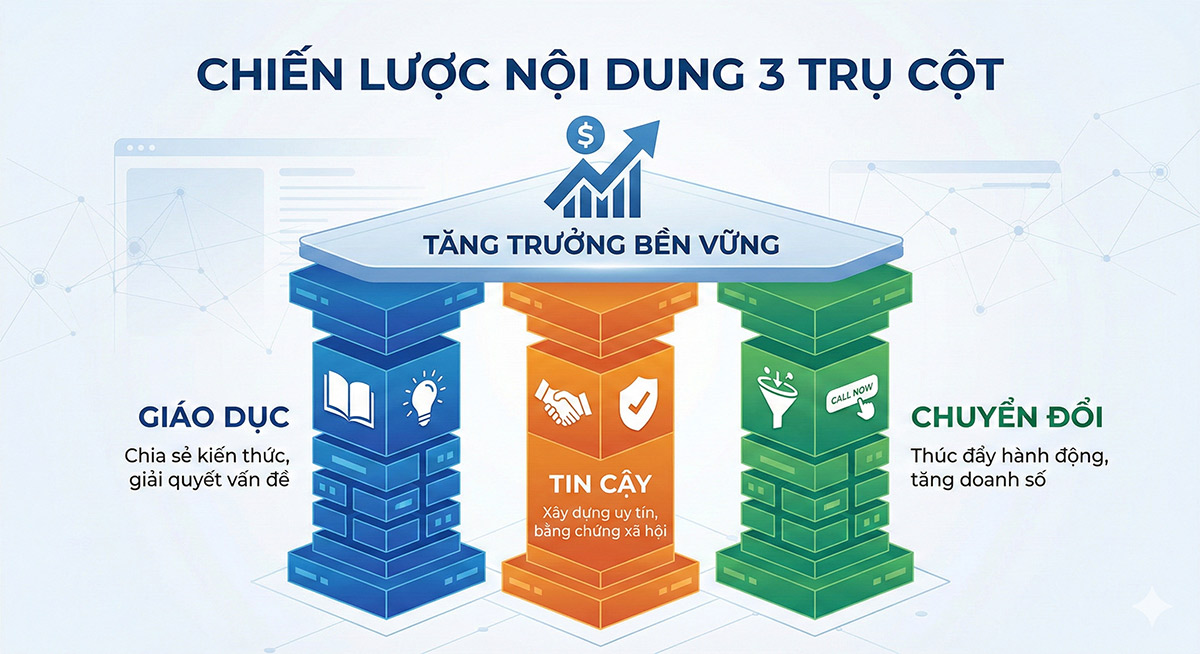 Dịch vụ quảng cáo online marketing trực tuyến tại Thanh Hóa: Giải pháp tăng trưởng bền vững cho SME 7 Chiến lược nội dung 3 trụ cột: Giáo dục - Tin cậy - Chuyển đổi.