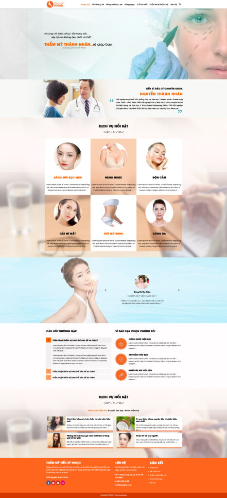 Mẫu theme Website thẩm mỹ viện chuẩn SEO 10 clinic.mauthemewp.com