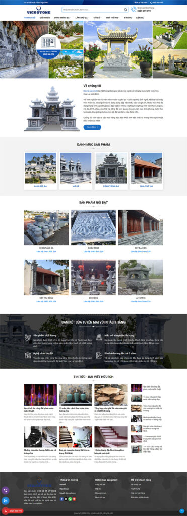 Mẫu theme Website đá mỹ nghệ chuẩn SEO 27 website đá mỹ nghệ