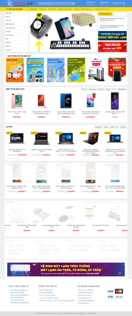 Mẫu theme Website điện máy xanh chuẩn SEO 13 mẫu theme Website điện máy xanh chuẩn SEO