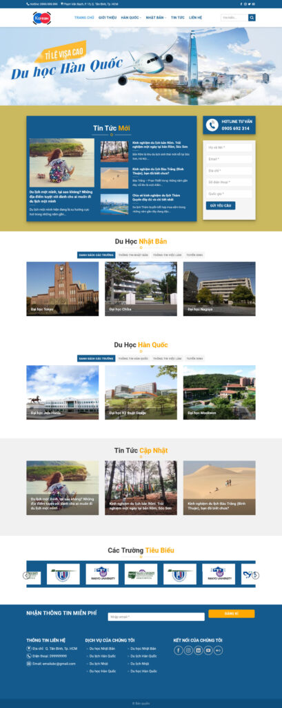 Mẫu theme Website du học hàn quốc chuẩn SEO 4 mẫu theme Website du học Hàn Quốc chuẩn SEO