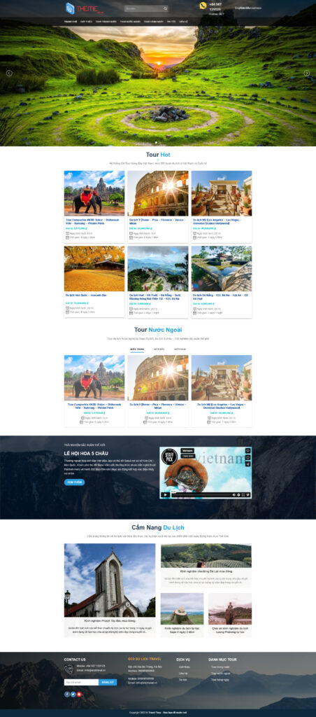 Mẫu theme Website du lịch 05 chuẩn SEO 7 mẫu theme Website du lịch 05 chuẩn SEO