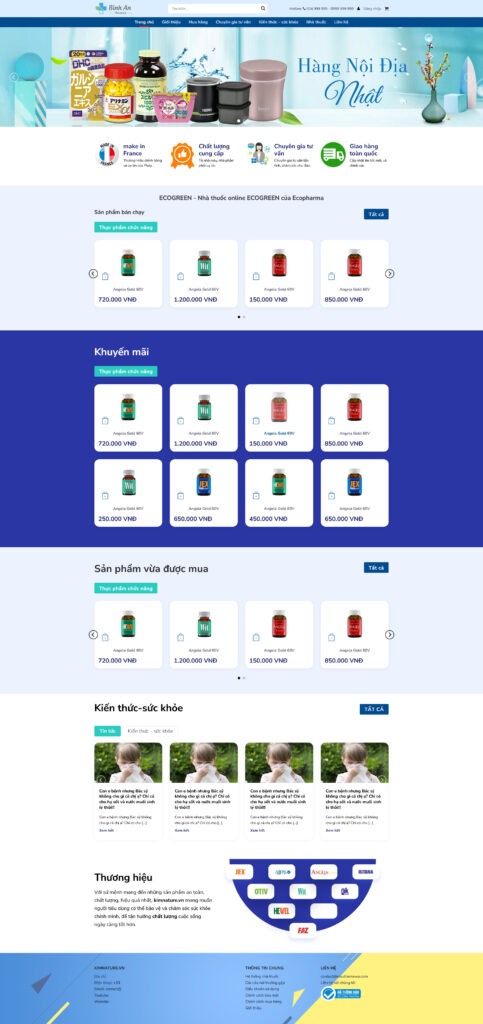 Mẫu theme Website dược chuẩn SEO 1 duoc.mauthemewp.com
