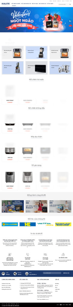 Mẫu theme Website gia dụng 2 chuẩn SEO 16 Giao diện trang chủ mẫu theme Website gia dụng 2 chuẩn SEO với bố cục hiện đại, hiển thị rõ ràng các nhóm hàng điện tử