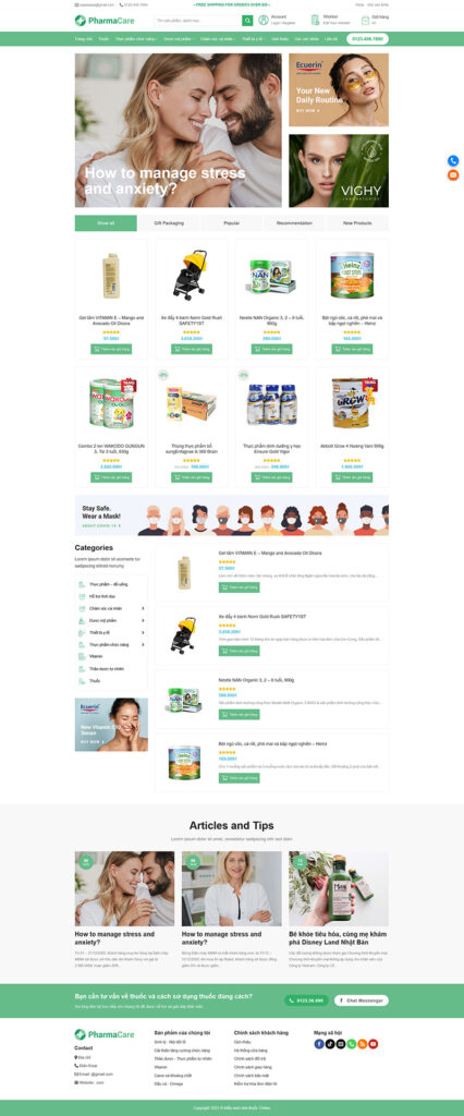 Mẫu theme Website giới thiệu 9 decol nội thất chuẩn SEO 3 Giao diện trang chủ mẫu theme Website giới thiệu 7 ngành mẹ và bé chuẩn SEO với tông màu Pastel ngọt ngào và bố cục thân thiện.