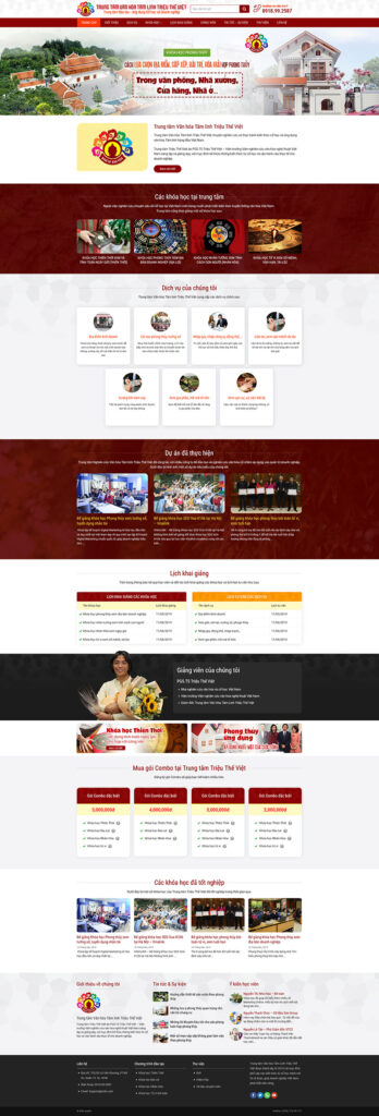 Mẫu theme Website học phong thủy chuẩn SEO 7 giao diện website học phong thủy