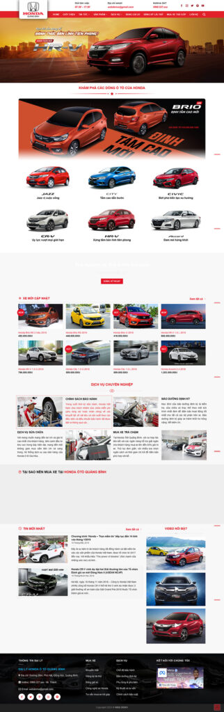Mẫu theme Website xe hơi Honda 3 chuẩn SEO 32 Giao diện trang chủ Mẫu theme Website xe hơi Honda 3 chuẩn SEO với tông màu đỏ trắng đặc trưng và banner dòng xe CR-V mới