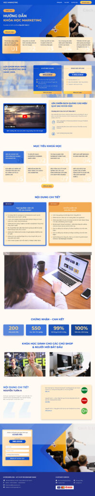 Mẫu theme web khóa học Marketing chuẩn SEO 1 web khóa học marketing