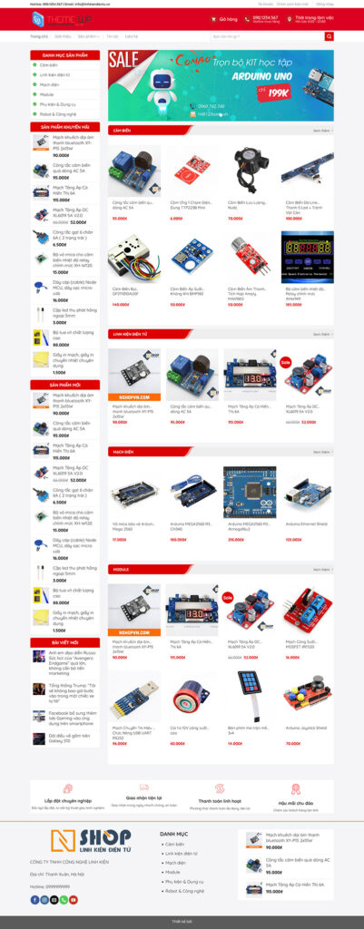 Mẫu theme web bán linh kiện điện tử chuẩn SEO 1 Giao dien mau theme web ban linh kien dien tu chuan SEO phong cach Maker