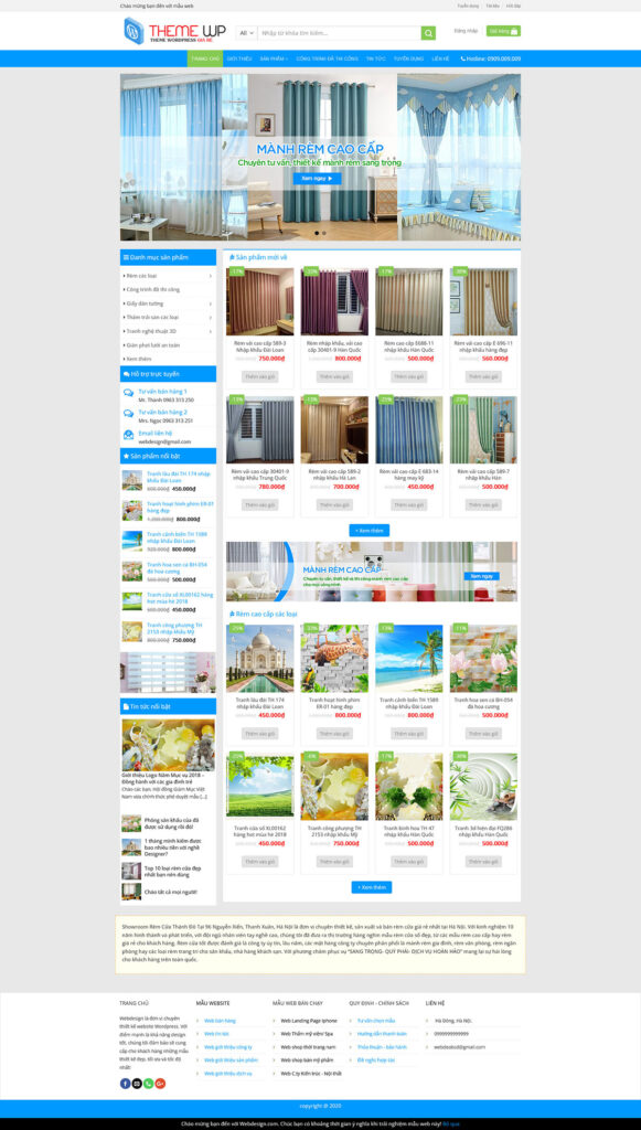 Mẫu theme web mành rèm chuẩn SEO 9 Web mành rèm