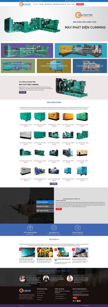 Mẫu theme web máy phát điện chuẩn SEO 16 web mẫu máy phát điện