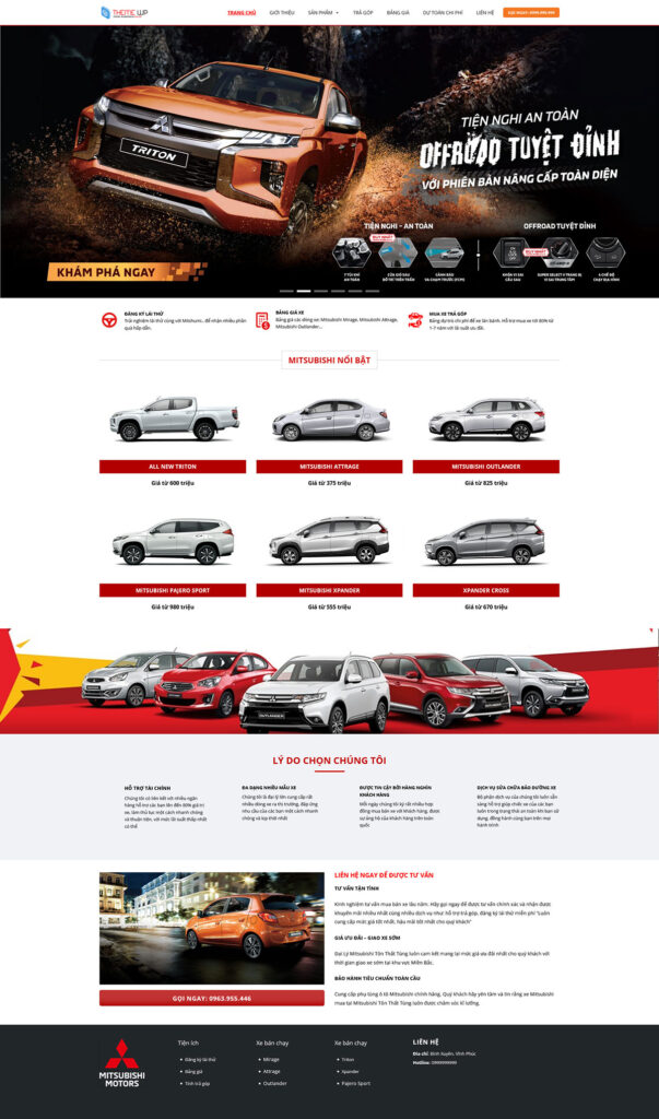 Mẫu theme web mitsubishi chuẩn SEO 4 web mitsubishi