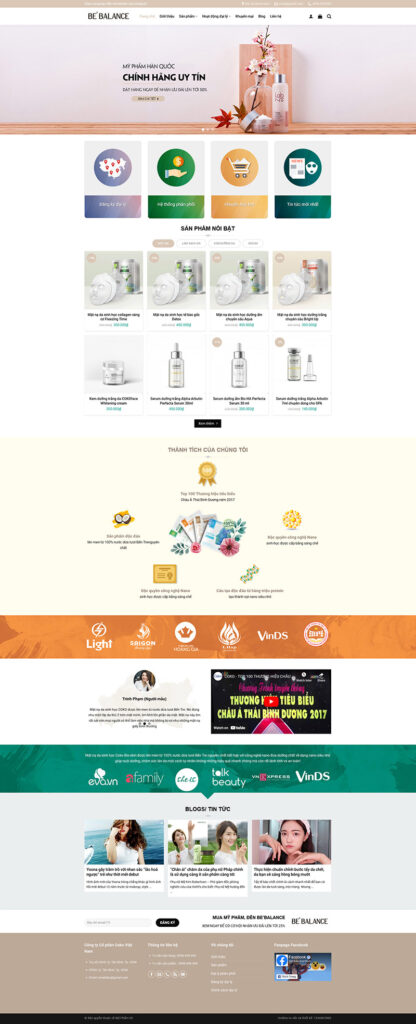 Mẫu theme web bán đồ mỹ phẩm chuẩn SEO 7 web mỹ phẩm