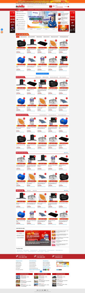 Mẫu theme bồn nước sơn hà Website chuẩn SEO 1 Giao diện trang chủ Mẫu theme bồn nước Sơn Hà Website chuẩn SEO với banner khuyến mãi và danh mục sản phẩm nổi bật