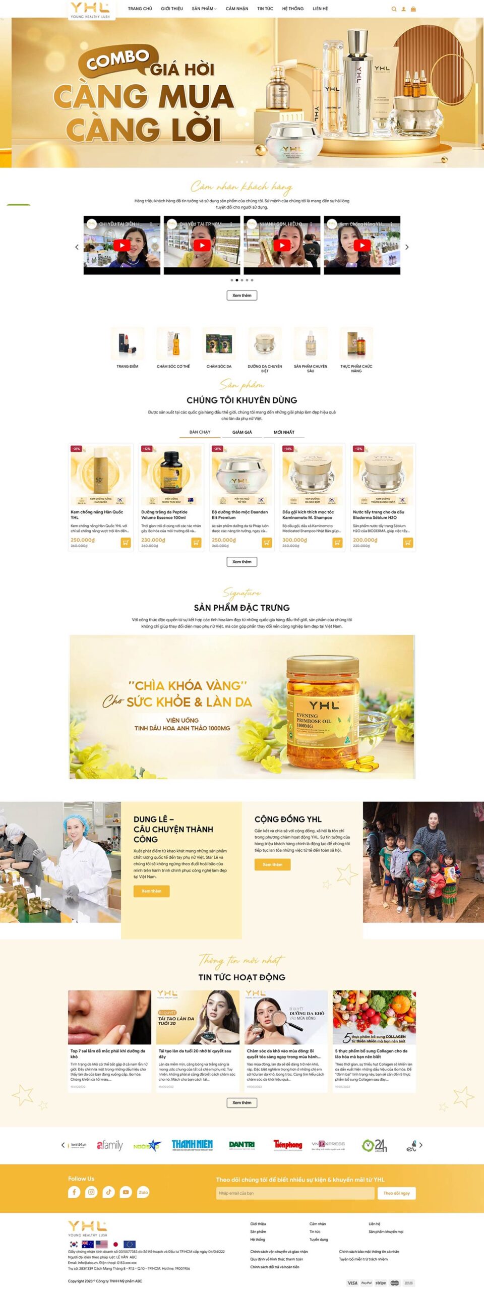 Trang sản phẩm chi tiết của mẫu theme web mỹ phẩm 05 chuẩn SEO với bố cục tối ưu chuyển đổi.