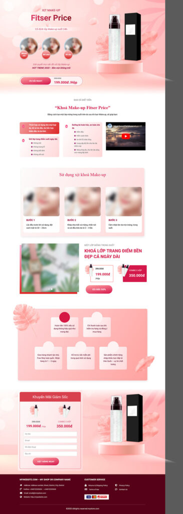 Mẫu theme web xịt makeup chuẩn SEO 15 Mẫu theme web xịt makeup chuẩn SEO tích hợp bộ lọc skin type