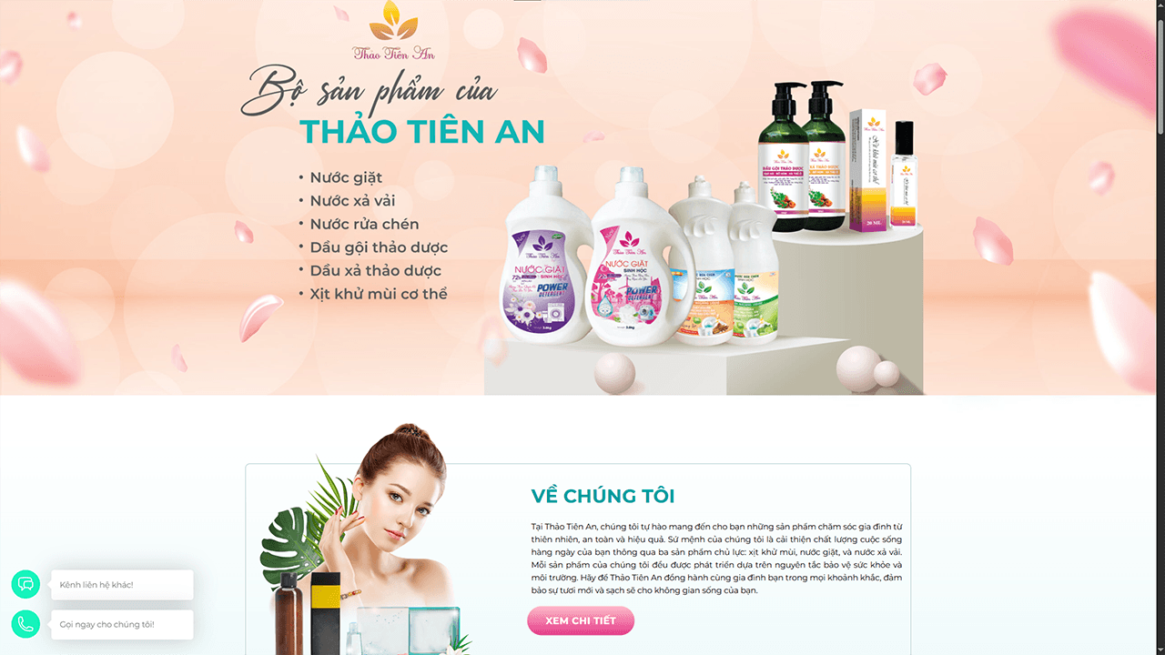 thiết kế website mỹ phẩm bột giặt thao tiên an
