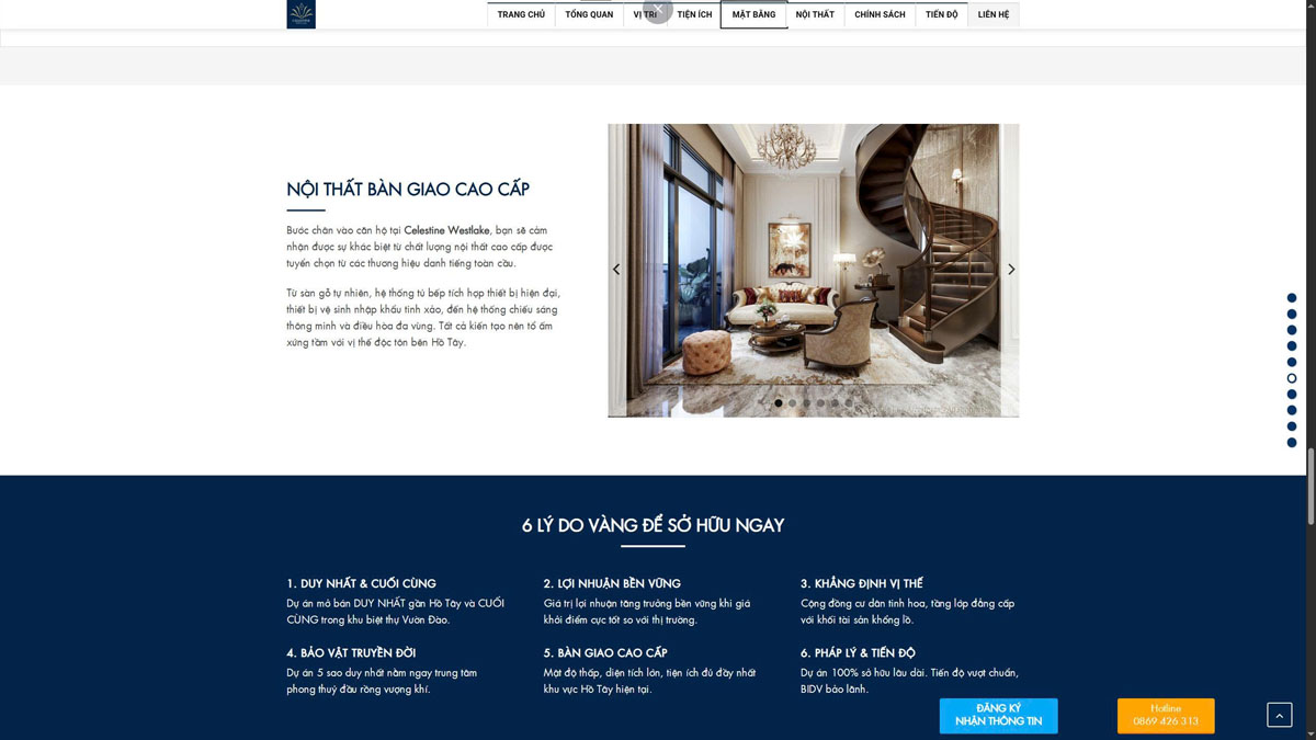 Dịch Vụ Thiết Kế Website Bất Động Sản: Case Study Dự Án Celestine Tây Hồ 9 Thiết kế tối giản thuận tiện SEO và quảng cáo ADS