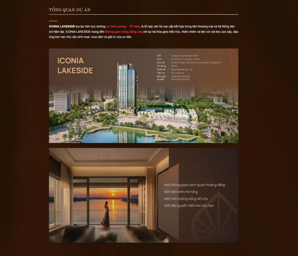 Thiết kế website Iconia Lakeside: Giải pháp Web BĐS Cao Cấp 2026 9 Giao diện hiển thị mượt mà trên màn hình điện thoại iPhone