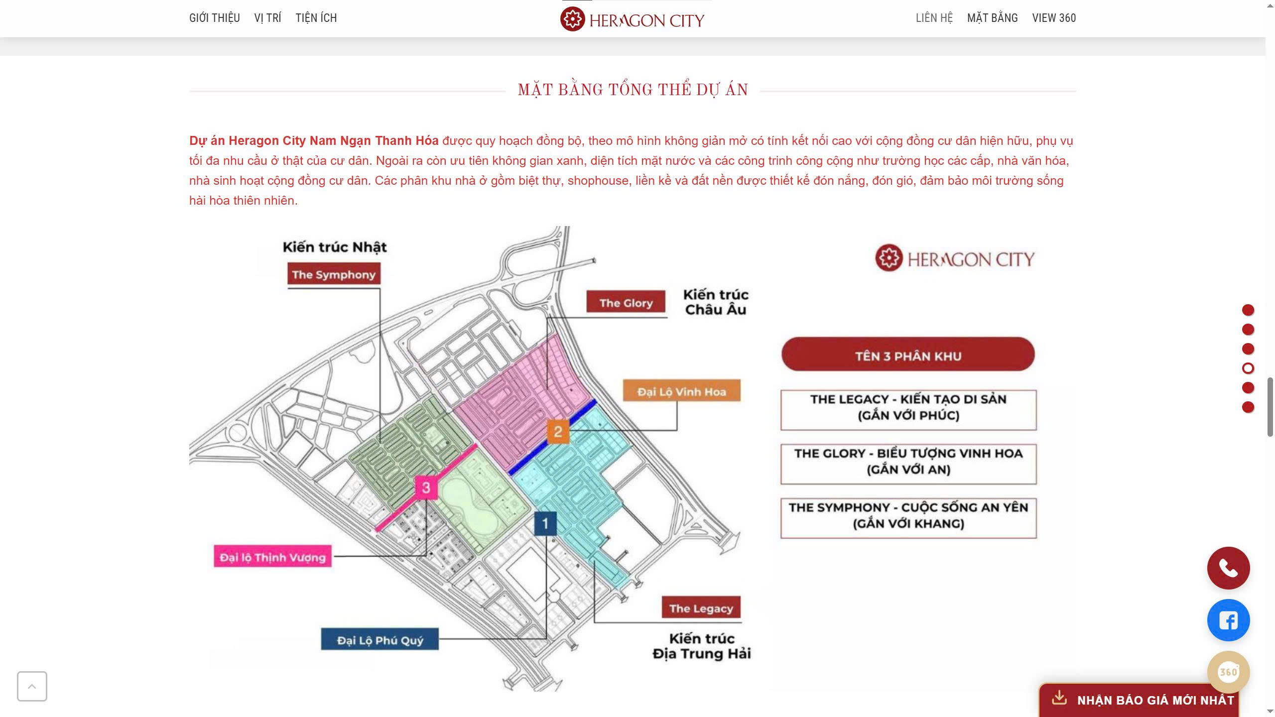 Thiết Kế Website Dự Án Heragon City Thanh Hóa: Tối Ưu Tốc Độ & Chuẩn SEO Cùng Nika Media 5 Phần thiết kế thông tin dự án Heragon City